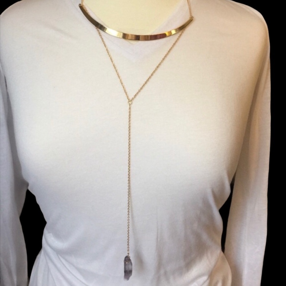 2Tier Gold Plt Necklace - Purple Stone Nordstrom 8